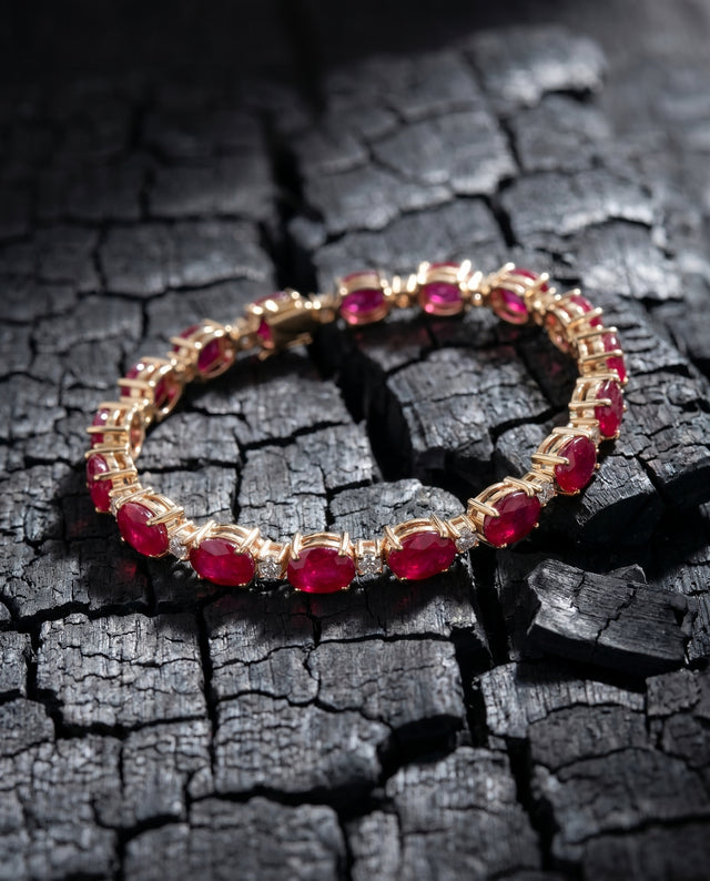 Gemstone Diamond Bracelet| 5mm | Oval