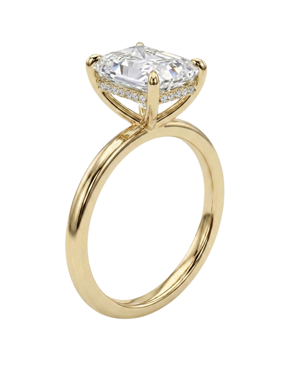 The Lina Halo | Radiant Cut | 14K Yellow Gold