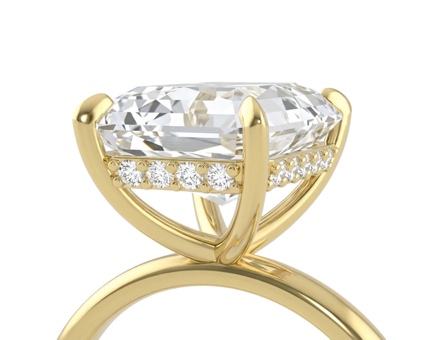 The Lina Halo | Radiant Cut | 14K Yellow Gold