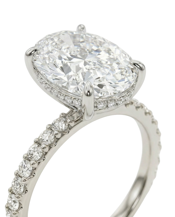The Lina Signature | Oval Cut | 14K White Gold