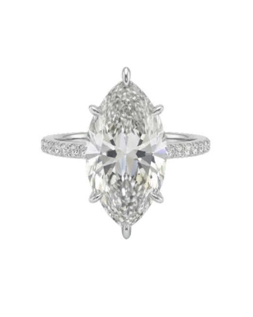 The Lina Pavé | Marquise Cut | 14k White Gold