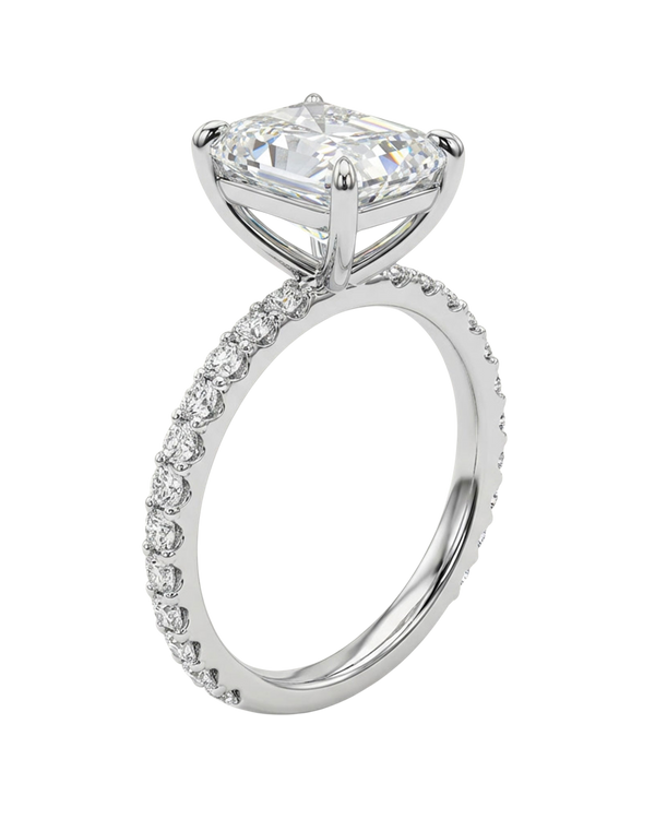 The Lina Pavé | Radiant Cut | 14K White Gold