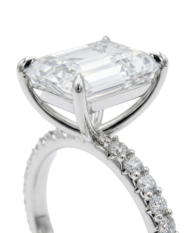 The Lina Pavé | Radiant Cut | 14K White Gold