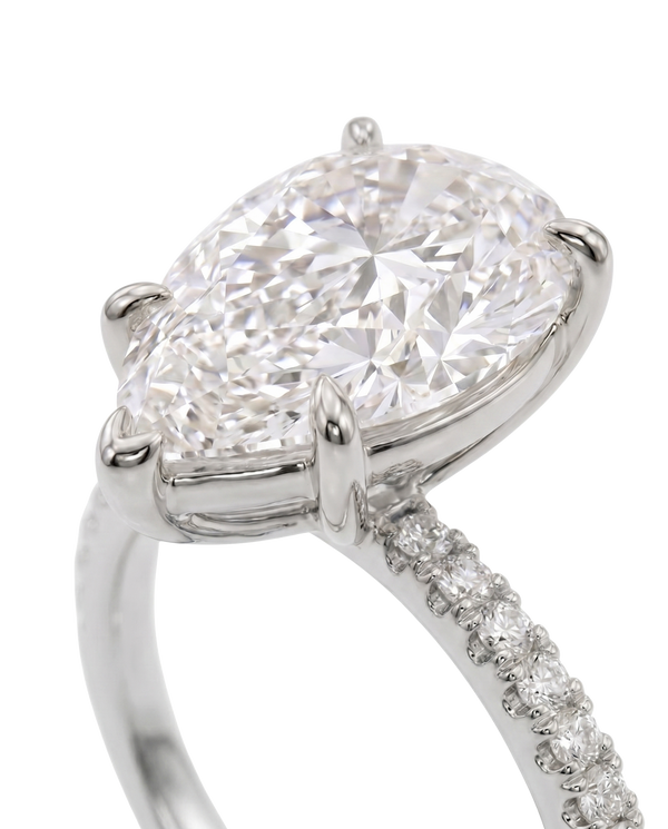 The Lina Pavé | Pear Cut | 14K White Gold