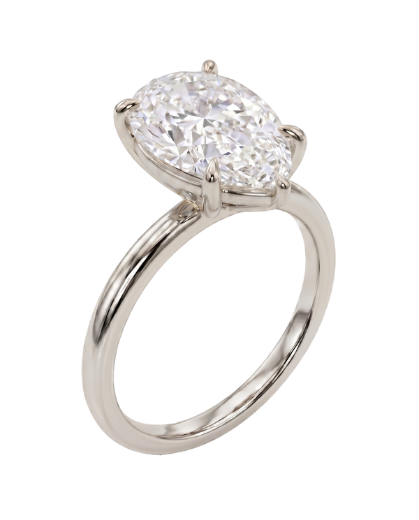 The Lina Solitaire | Pear Cut | 14K White Gold