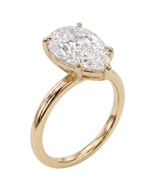 The Lina Solitaire | Pear Cut | 14K Yellow Gold