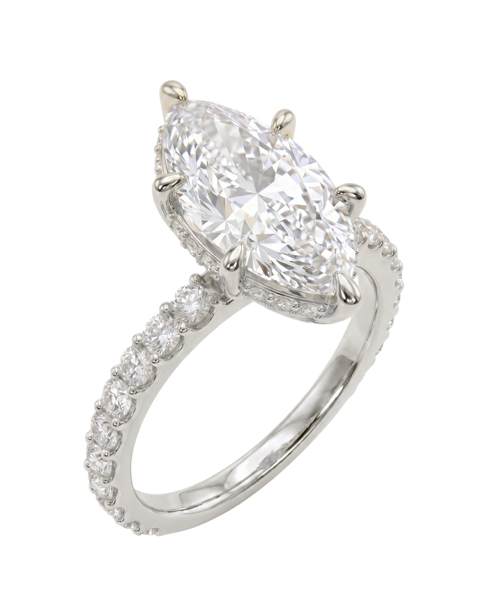 The Lina Signature | Marquise Cut | 14K White Gold