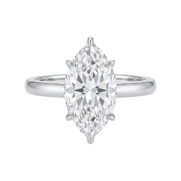 The Lina Solitaire | Marquise Cut | 14K White Gold