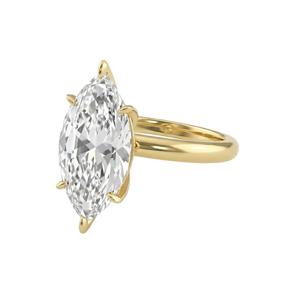 The Lina Solitaire | Marquise Cut | 14K Yellow Gold