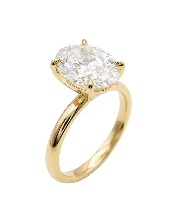 The Lina Solitaire | Oval Cut | 14K Yellow Gold