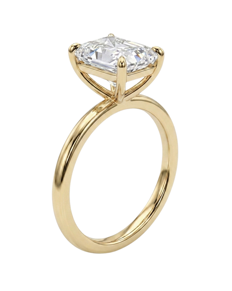 The Lina Solitaire | Radiant Cut | 14K Yellow Gold