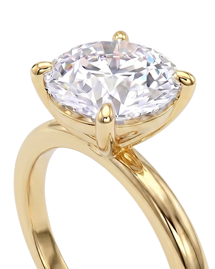 The Lina Solitaire | Round Cut | 14K Yellow Gold