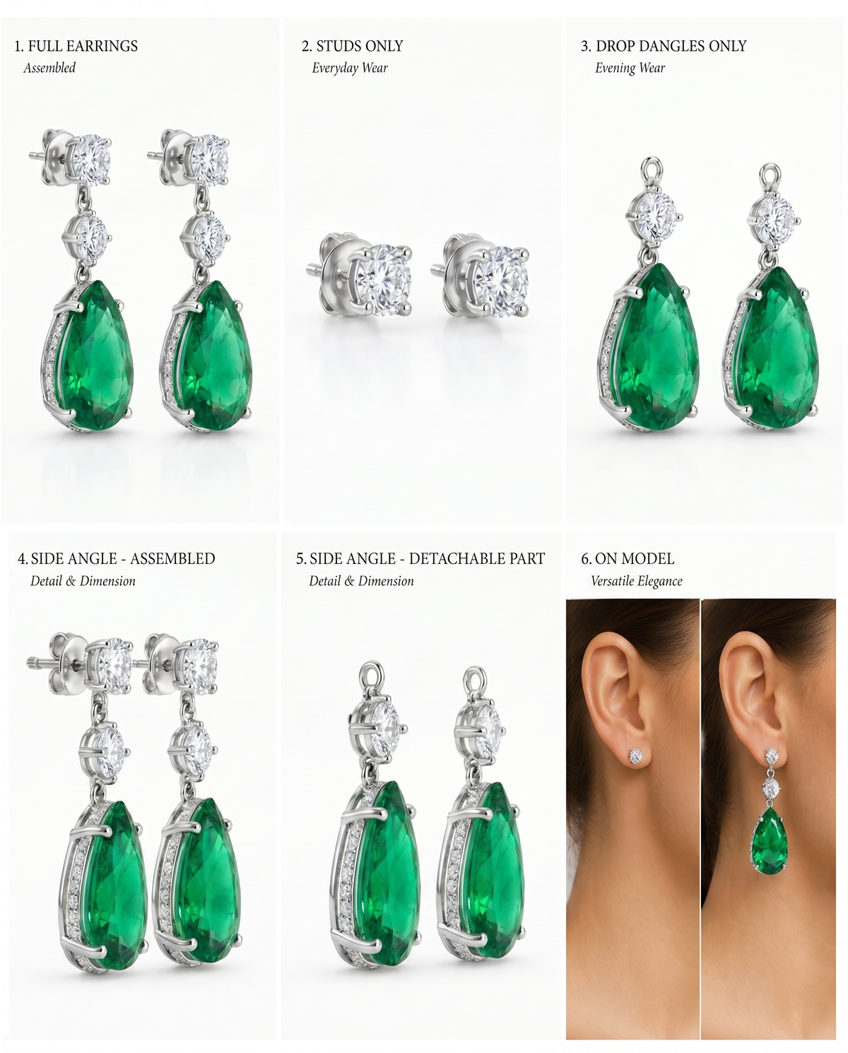 The Vela Earrings | Emerald