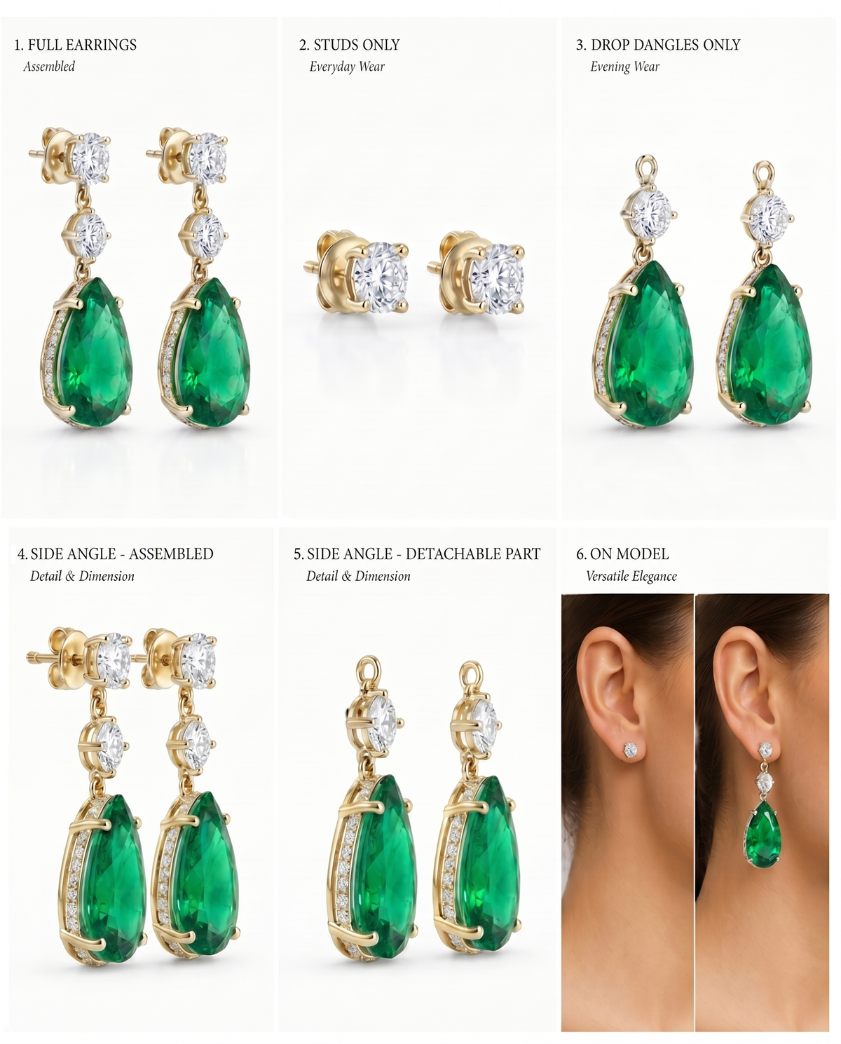 The Vela Earrings | Emerald