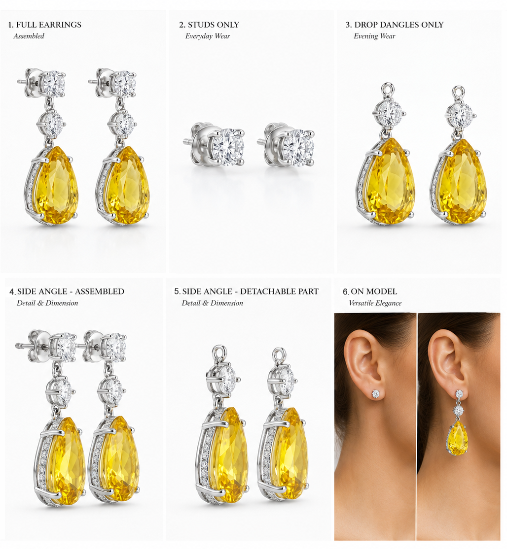 The Vela Earrings | Yellow Sapphire