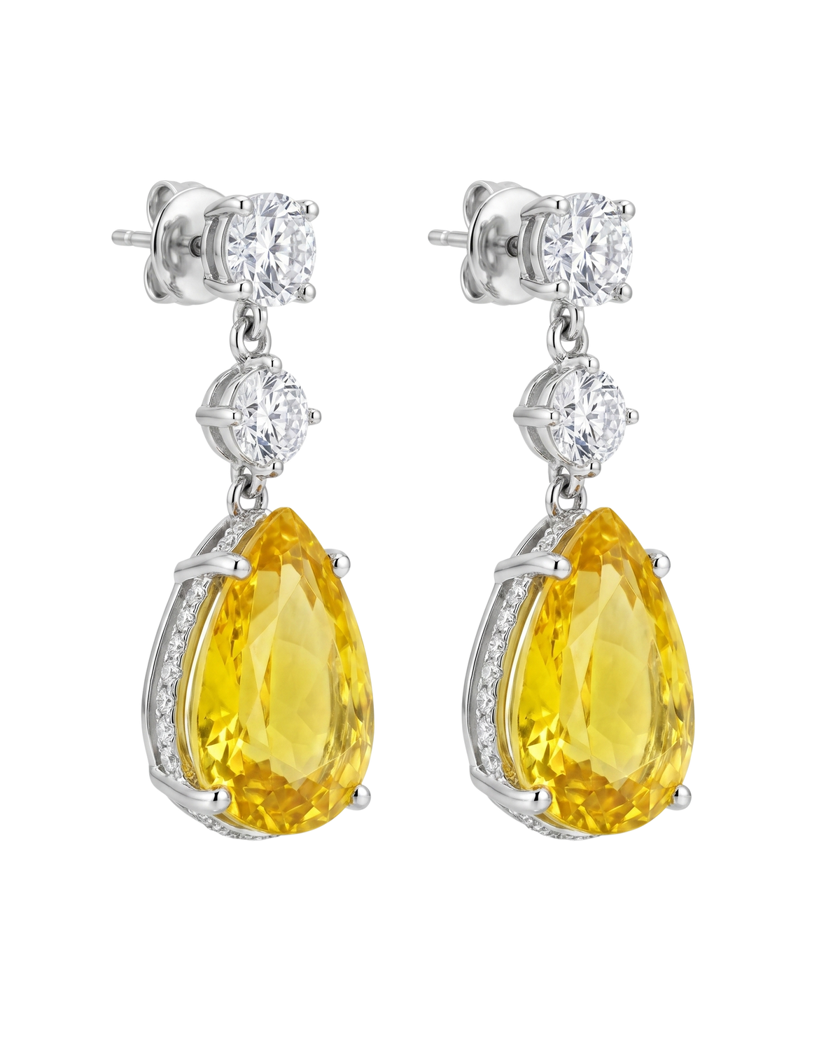 The Vela Earrings | Yellow Sapphire
