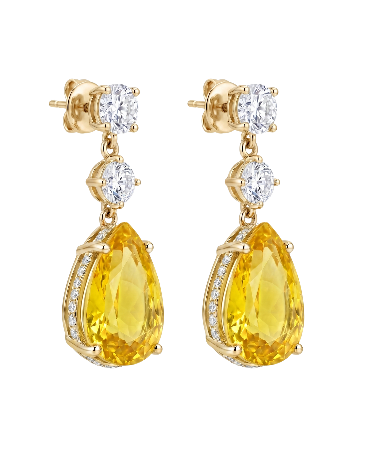 The Vela Earrings | Yellow Sapphire