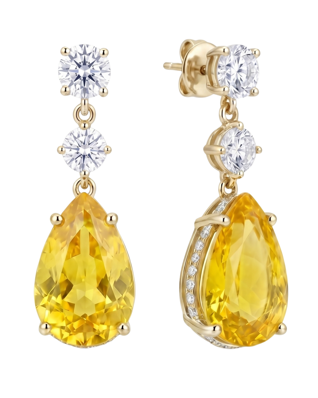The Vela Earrings | Yellow Sapphire