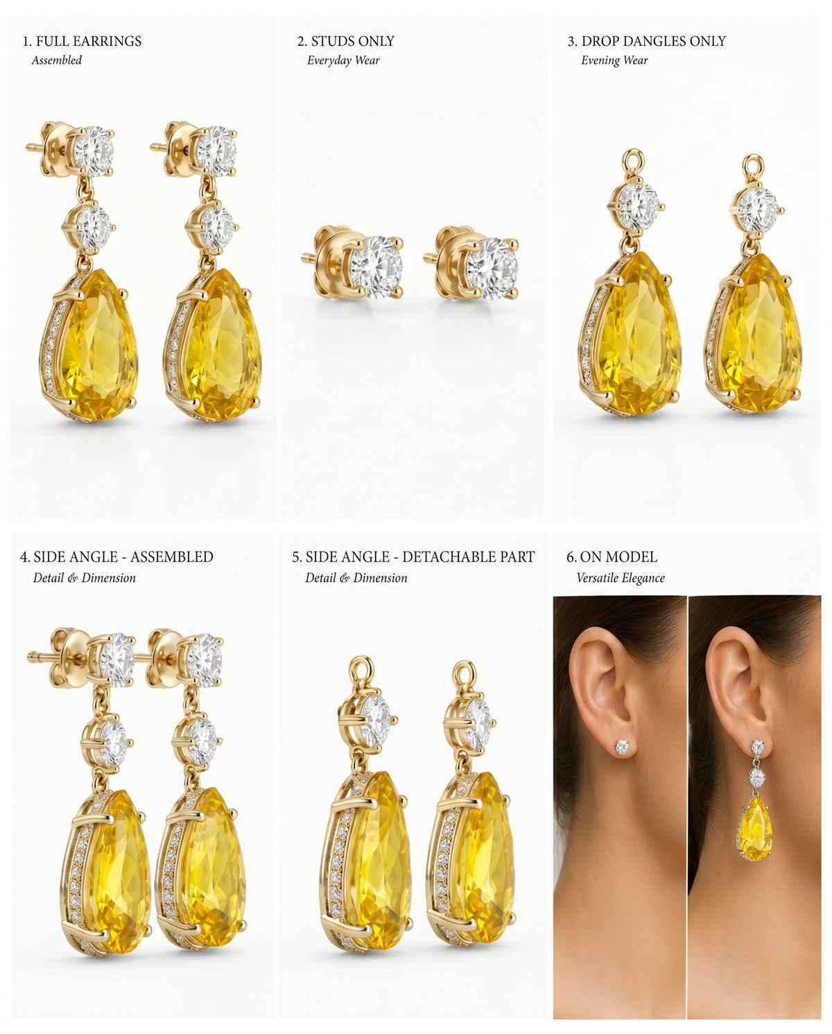 The Vela Earrings | Yellow Sapphire