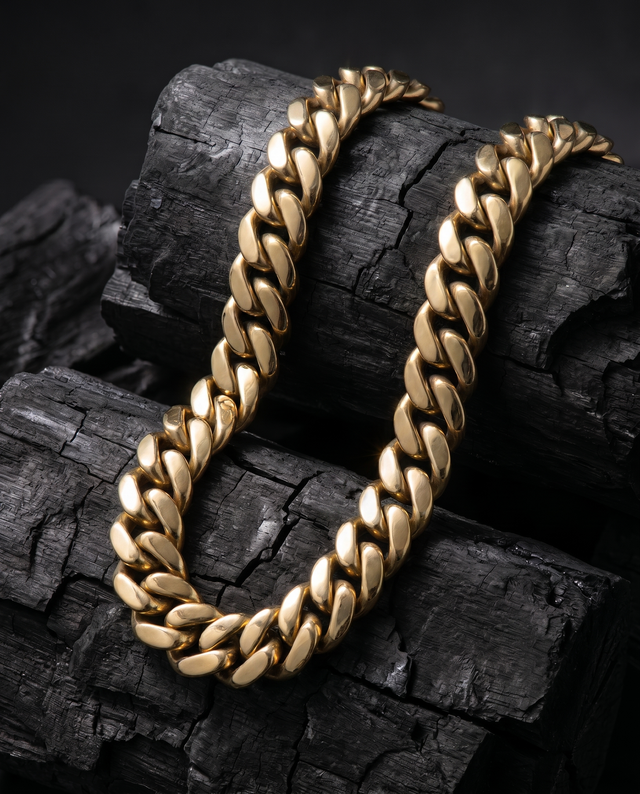 Solid Gold Cuban Chain | 12mm
