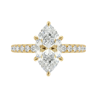 The Lina Pavé | Marquise Cut | 14k Yellow Gold