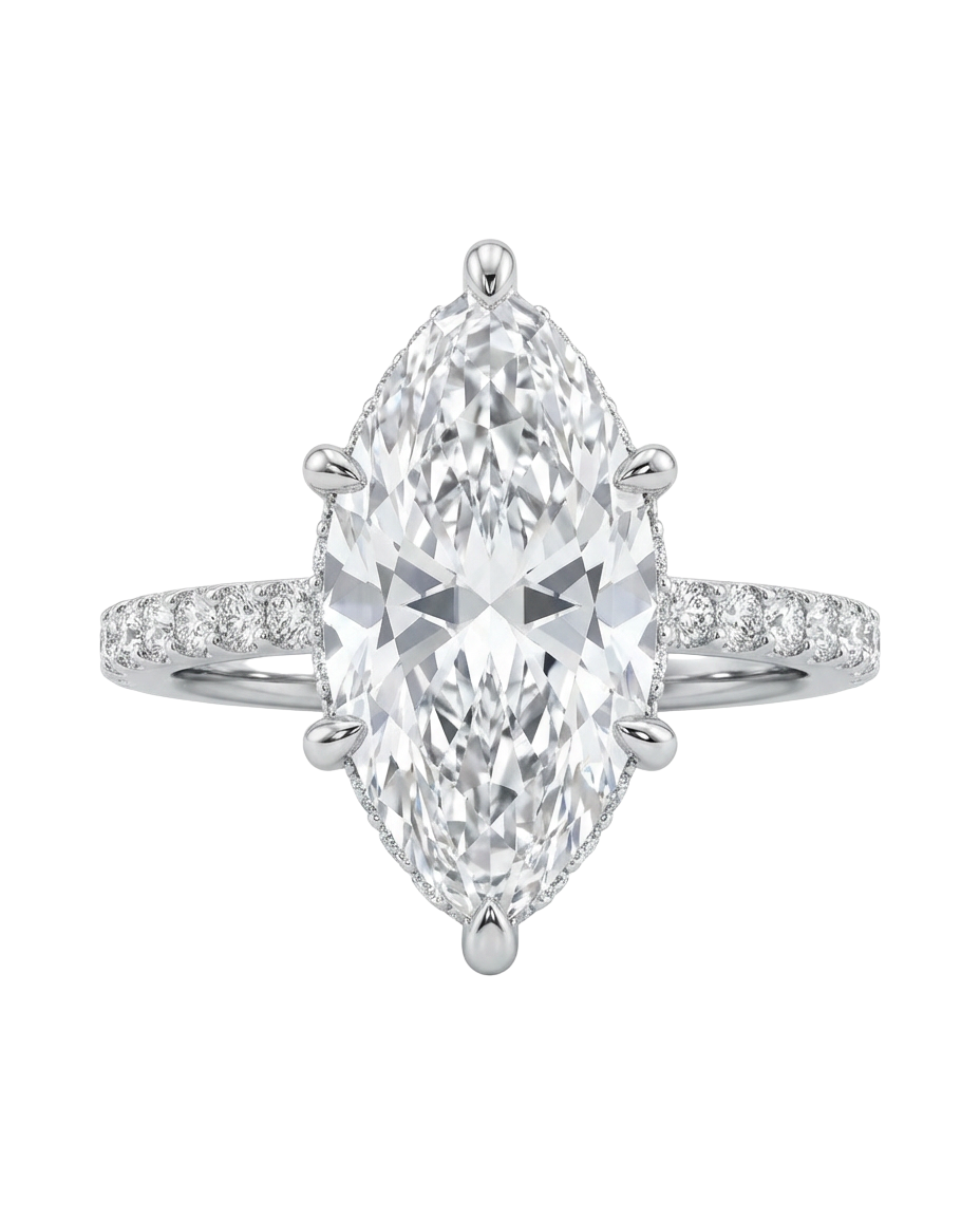 The Lina Signature | Marquise Cut | 14K White Gold