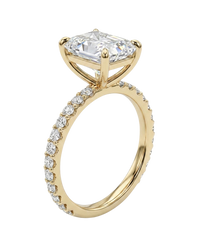 The Lina Pavé | Radiant Cut | 14K Yellow Gold