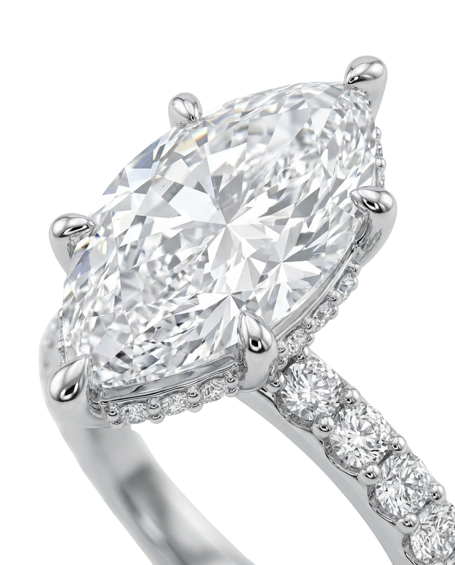 The Lina Signature | Marquise Cut | 14K White Gold