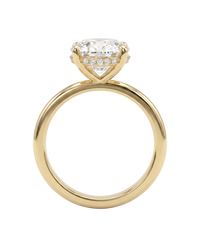 The Lina Halo | Round Cut | 14K Yellow Gold