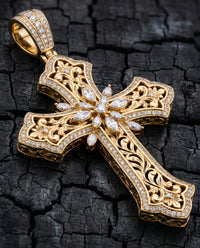 Filigree Diamond Cross Pendant