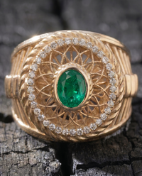 Sacred Spiral Ring — Emerald — View 2