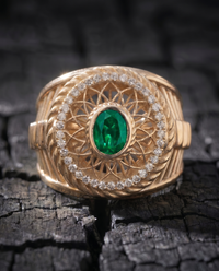 Sacred Spiral Ring — Emerald — View 3