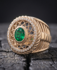 Sacred Spiral Ring — Emerald — View 4