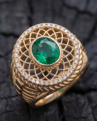 Sacred Spiral Ring — Emerald — View 6