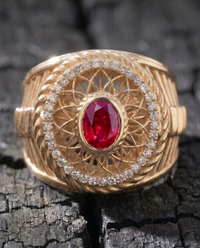 Sacred Spiral Ring — Ruby — View 2