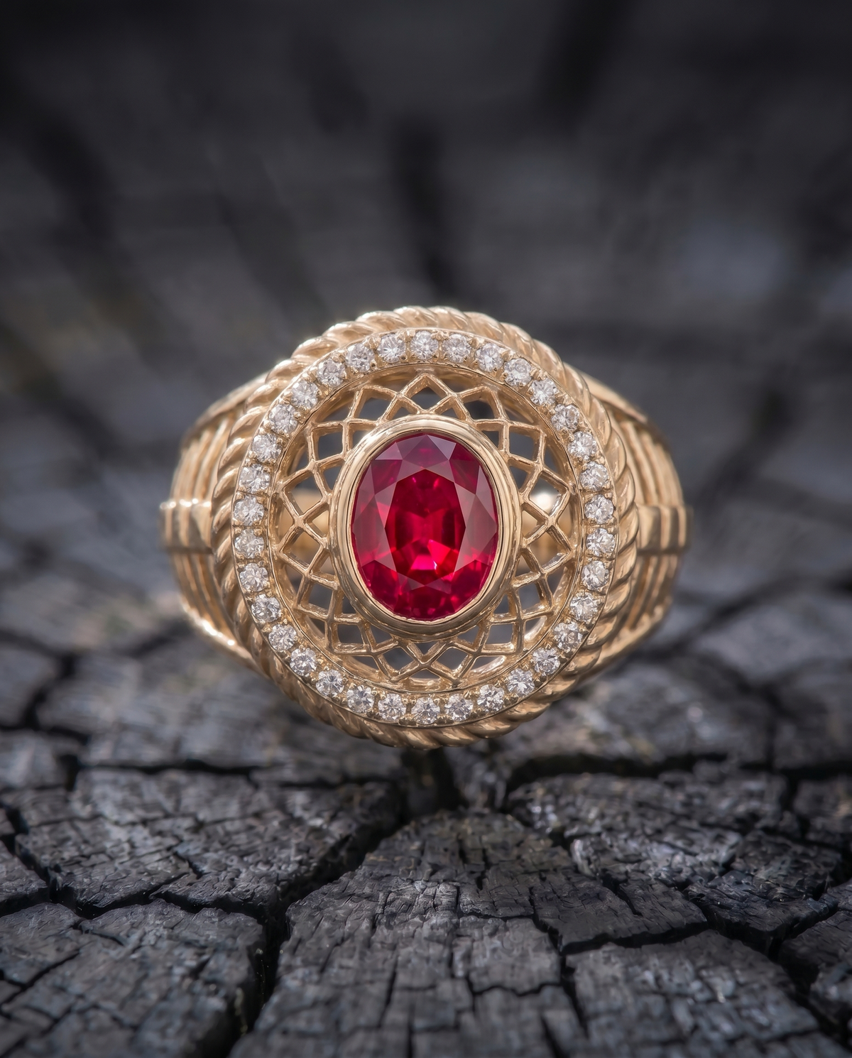 Sacred Spiral Ring — Ruby — View 5