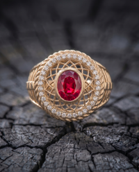 Sacred Spiral Ring — Ruby — View 5