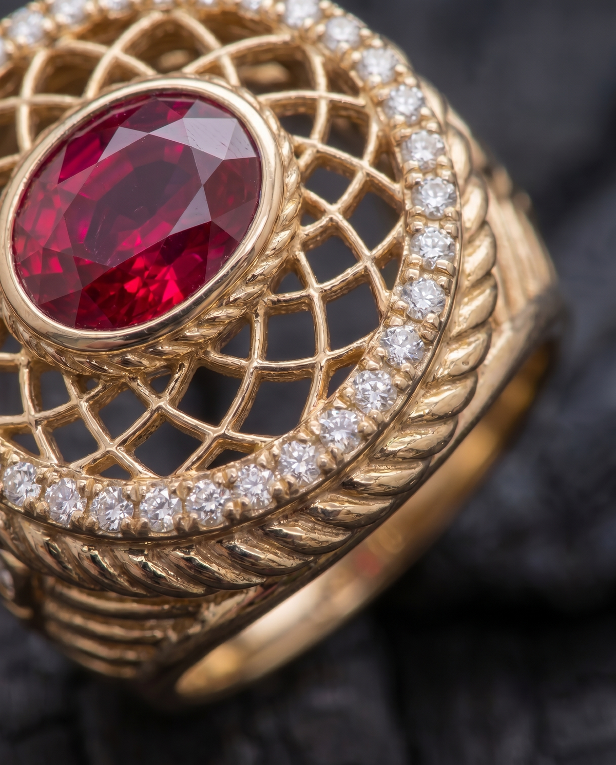 Sacred Spiral Ring — Ruby — View 6