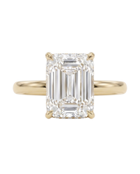 The Lina Halo | Emerald Cut | 14K Yellow Gold