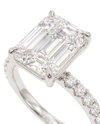 The Lina Pave | Emerald Cut | 14K White Gold