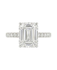 The Lina Pave | Emerald Cut | 14K White Gold