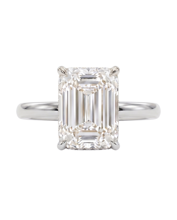 The Lina Solitaire | Emerald Cut | 14K White Gold