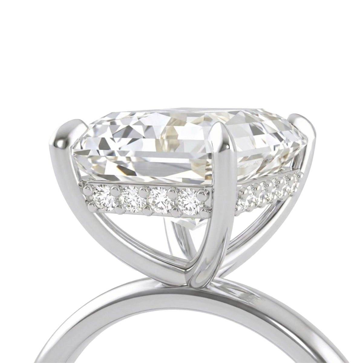 The Lina Halo | Radiant Cut | 14K White Gold