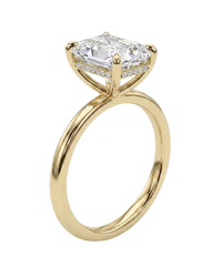The Lina Halo | Radiant Cut | 14K Yellow Gold
