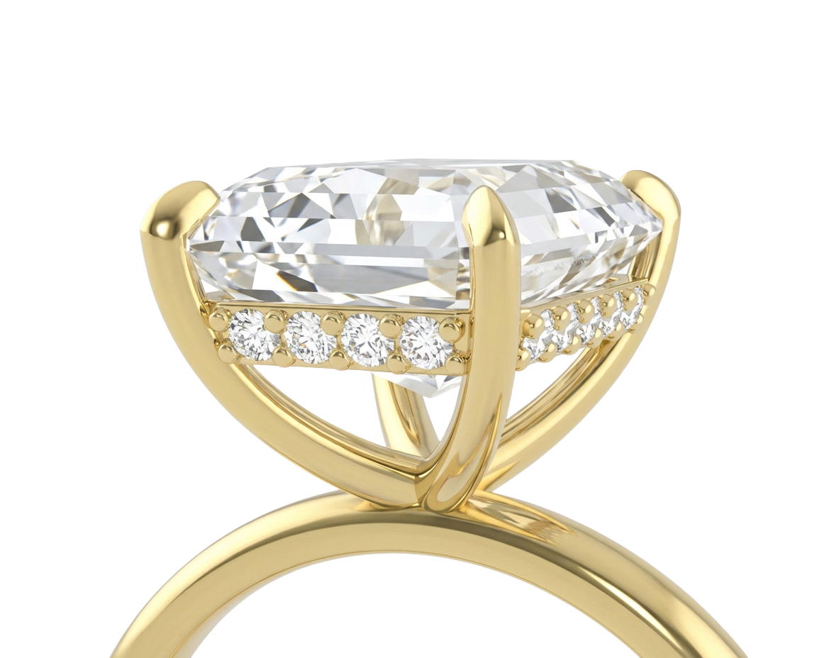 The Lina Halo | Radiant Cut | 14K Yellow Gold