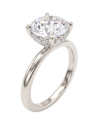 The Lina Halo | Round Cut | 14K White Gold