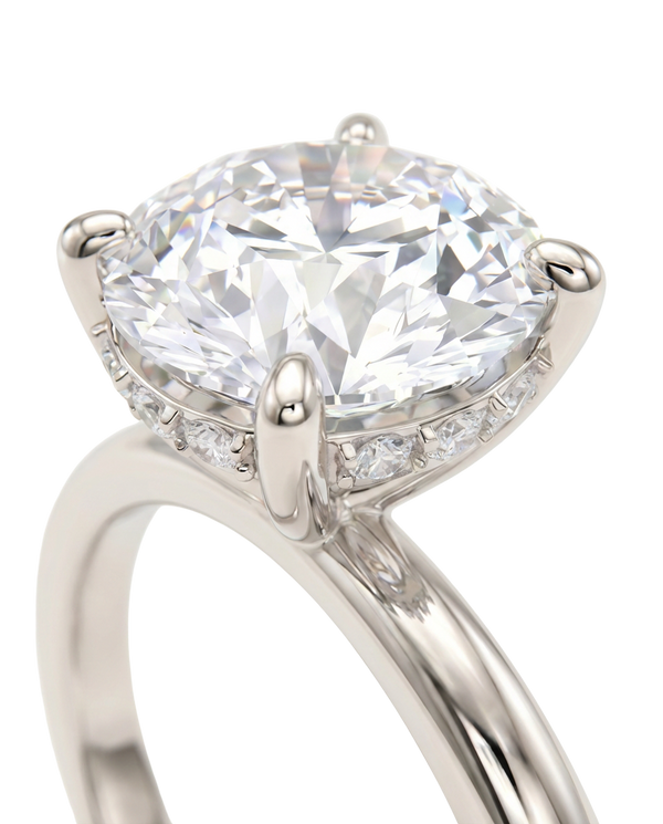 The Lina Halo | Round Cut | 14K White Gold