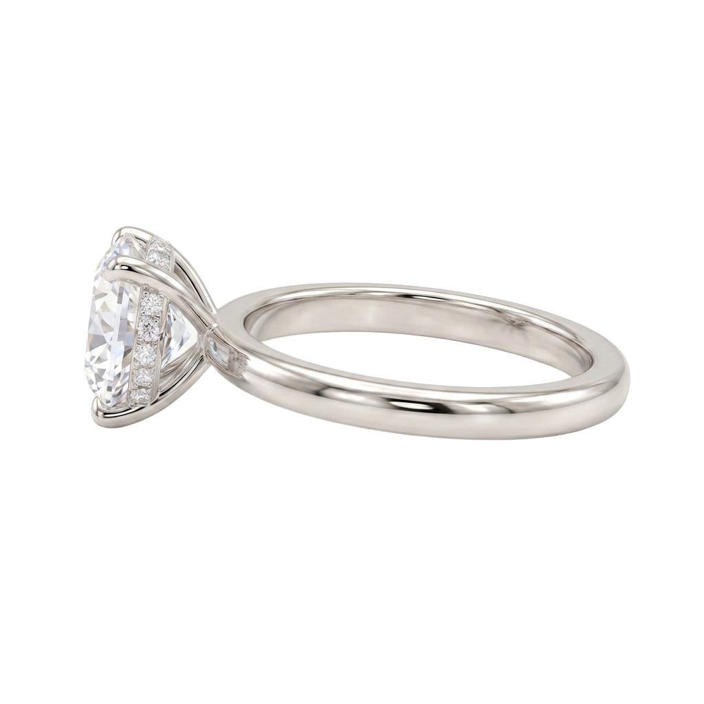 The Lina Halo | Round Cut | 14K White Gold
