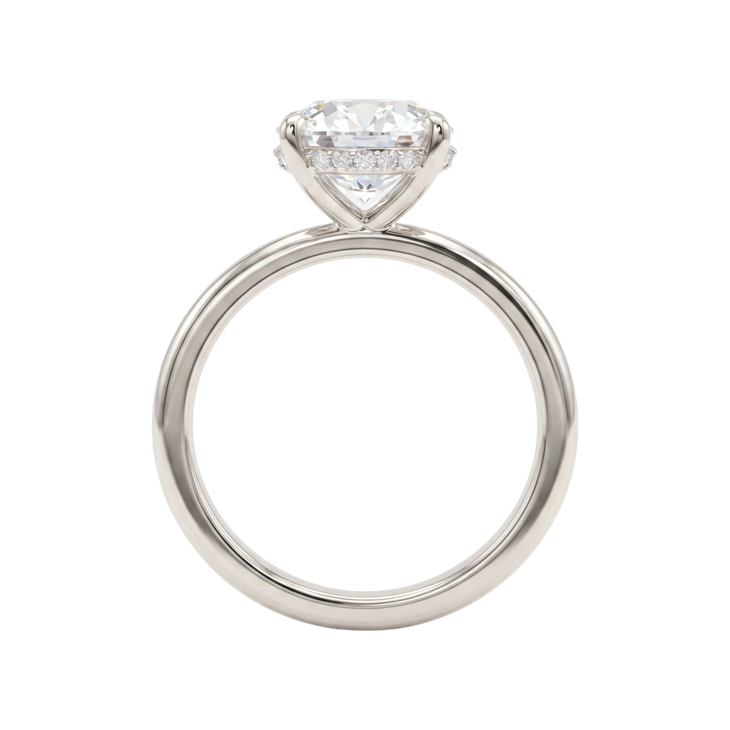 The Lina Halo | Round Cut | 14K White Gold