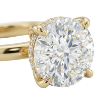 The Lina Halo | Round Cut | 14K Yellow Gold
